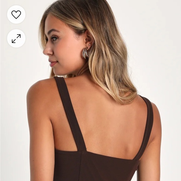 Mesh You More Chocolate Brown Tank Top - Picture 2 of 8